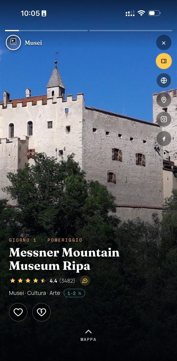 Travel AI — storia museo con icona ticket